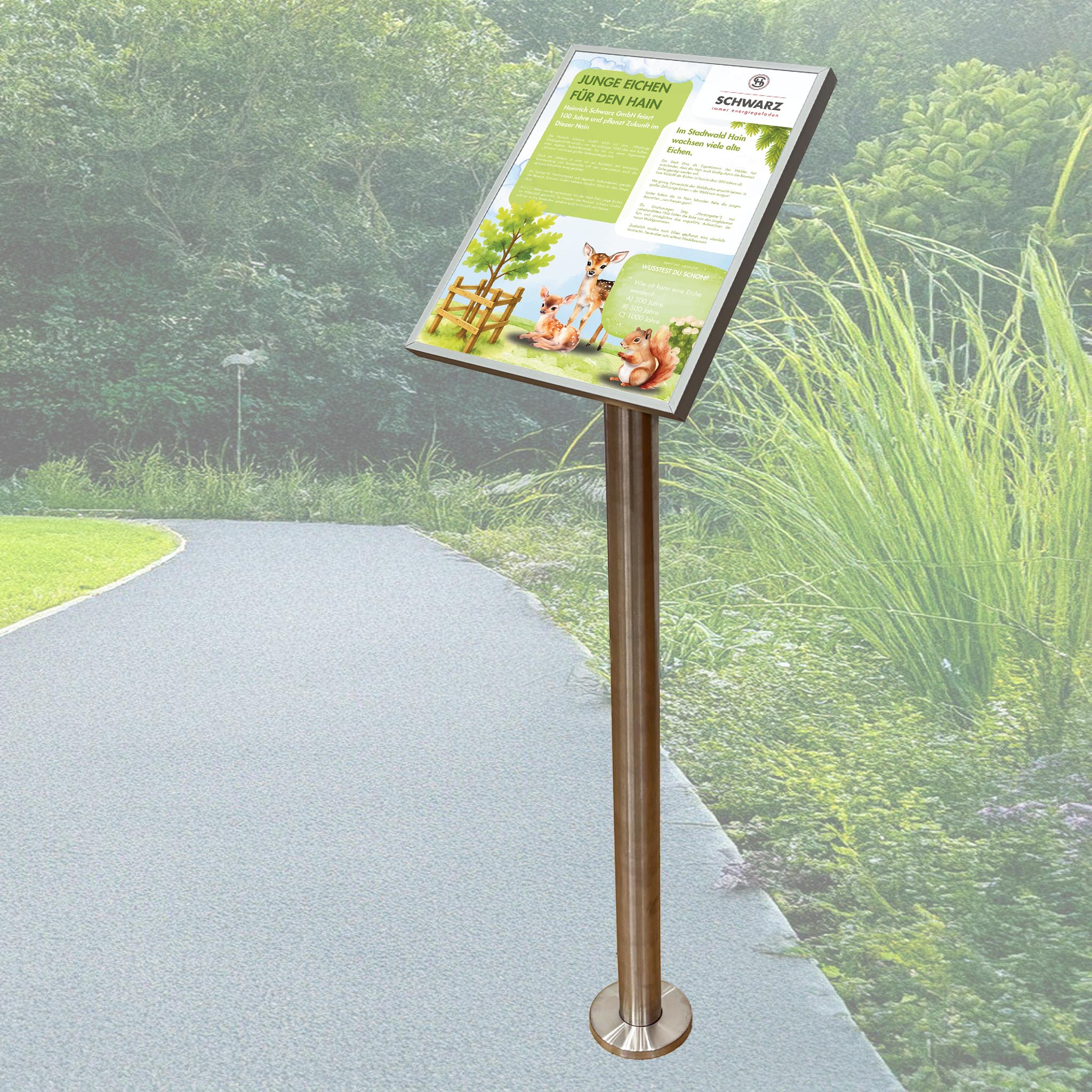 Pultaufsteller Edelstahl mit Wechselrahmen